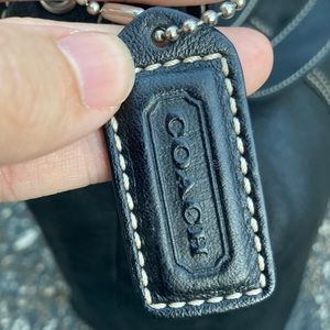 Vintage black leather coach purse/shoulder bag